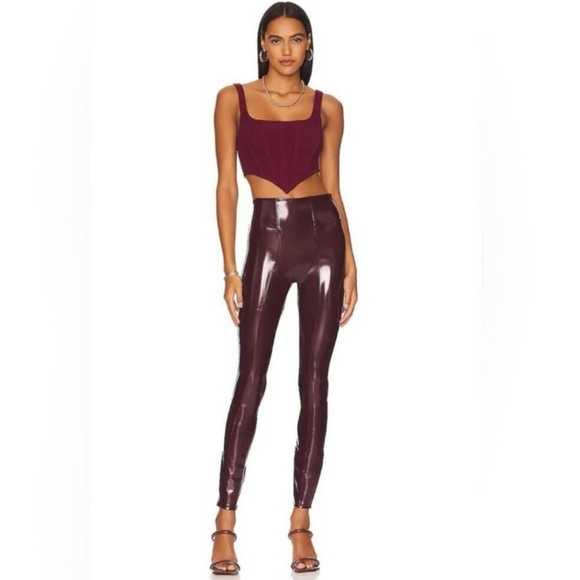 Spanx Faux Patent Leather Sz M Leggings - Picture 1 of 13
